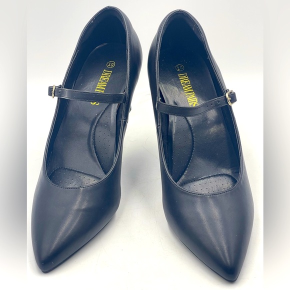 Dream Pairs: Classic Pointed Toe Strapped “Mary Jane” Shoes w/Wedged Heel (Sz10) - Picture 1 of 13
